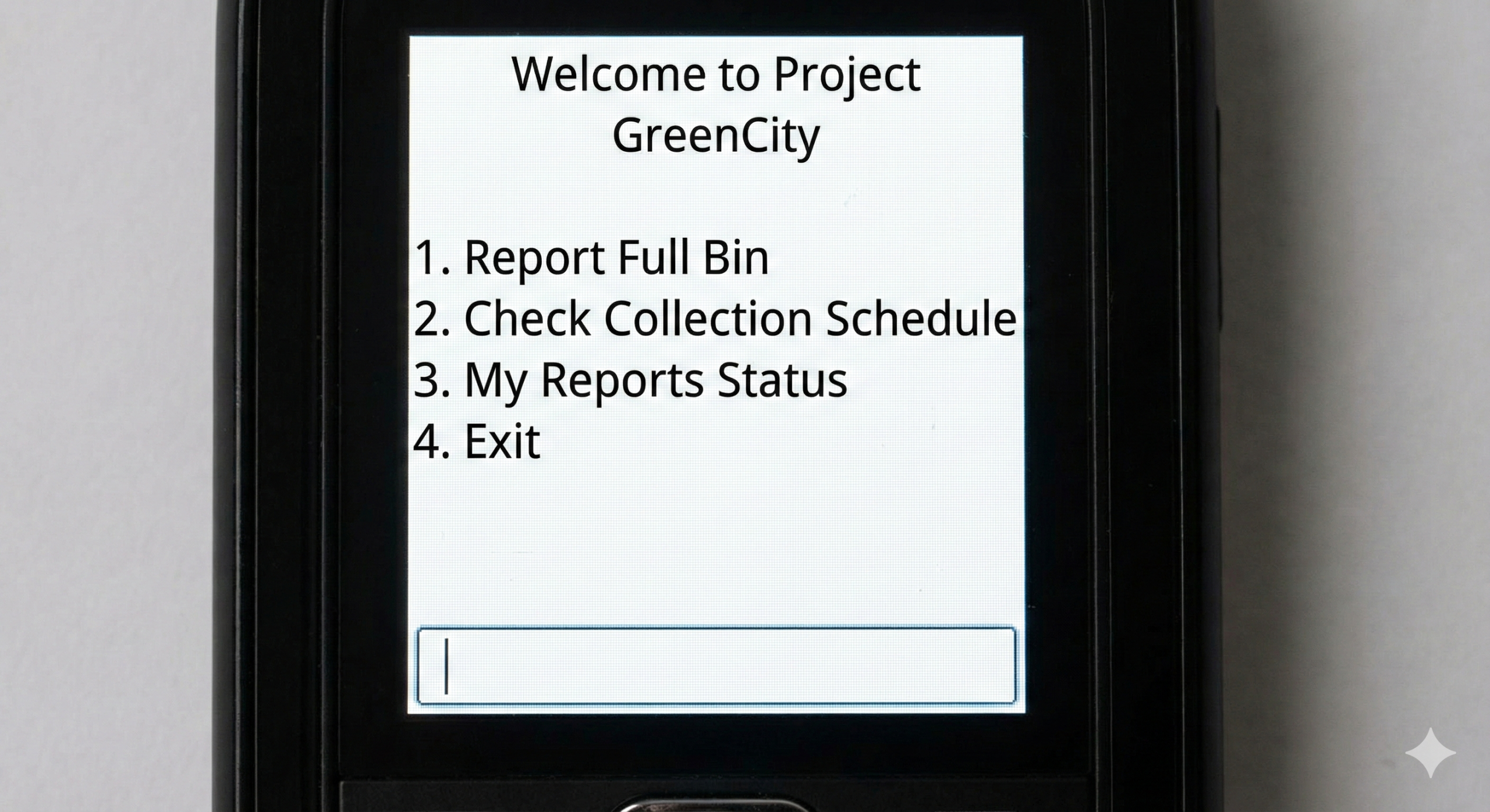 community innovation project greencity ussd interface